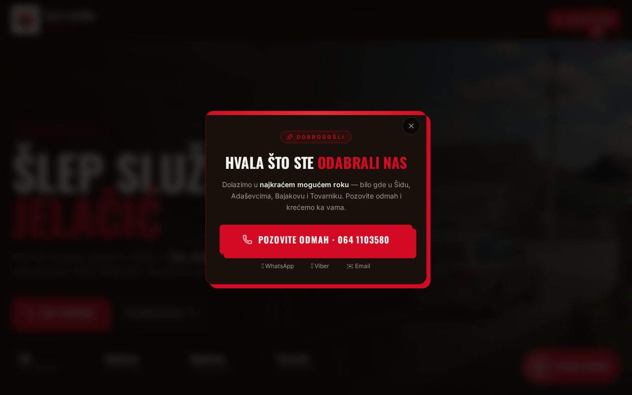 Šlep služba Jelačić — početna stranica